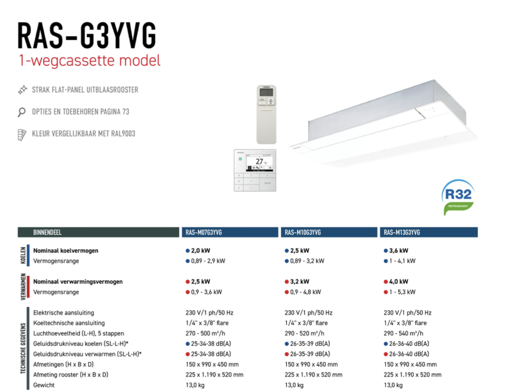 Toshiba RAS-G3YVG 1-weg cassette